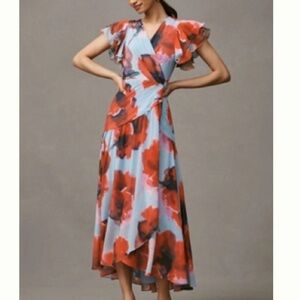 Anthology HUTCH ZOLA FLUTTER-SLEEVE WRAP MAXI DRESS